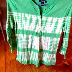 Chaps: Tie dye long sleeve cotton T-shirt